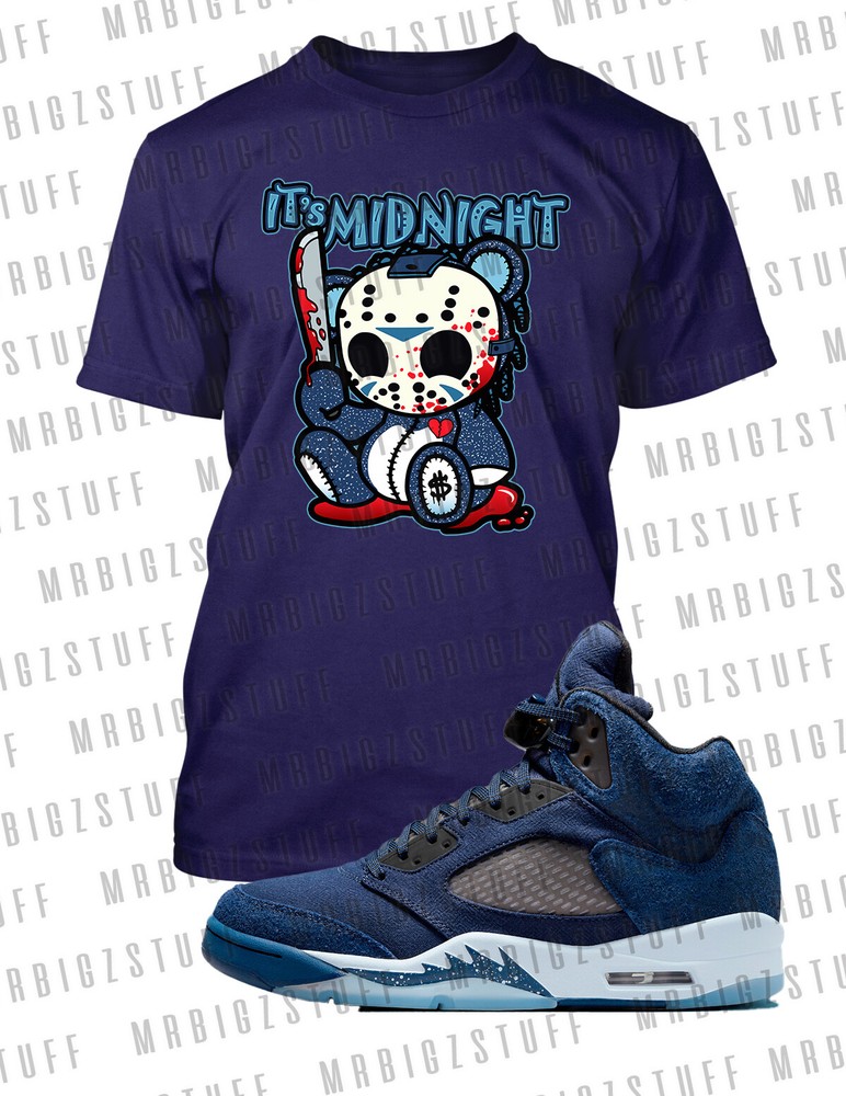 Jason Its Midnight Graphic Tee Shirt To Match J5 Midnight Navy Sneaker Big Tall