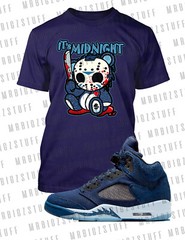 Jason Its Midnight Graphic Tee Shirt To Match J5 Midnight Navy Sneaker Big Tall
