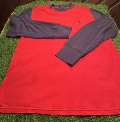 Polo Ralph Lauren Colorblock Waffle-Knit Thermal Long-Sleeve Shir Size L