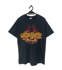 Vintage Aerosmith Flaming Logo Retro Style Black Unisex Tshirt Reprint KH11501