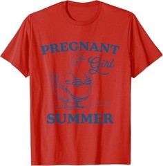 Pregnant Girl Summer Funny Baby Announcement Goose Mom T-Shirt