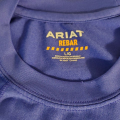 ARIAT Rebar Men’s Blue T-Shirt Size Large Long Sleeve