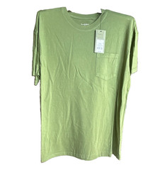Goodfellow & Co Men’s Green Solid Knit Cotton Pocket Crew Neck T-Shirt XL