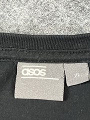 ASOS Men’s Size XL Black Flag Stars Long Zip Cuff Sleeve Cotton Stretch T-Shirt