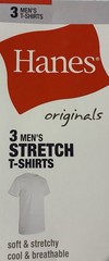 Hanes Originals Men’s 3-Pack Stretch Tagless Moisture Wicking Crew T-Shirt M