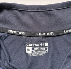 Carhartt Force 1/4-Zip Mock Neck Long Sleeve Shirt Navy Blue • Men’s 4XL