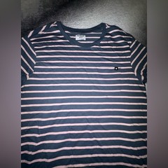 (B1) NWOT Hurley Gray Pink Striped Pocket Casual Lifestyle T-Shirt S