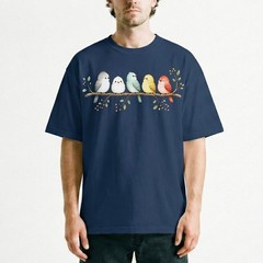 Watercolor Birds Branch T-Shirt Cute Bird Family Spring Tee
