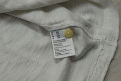 American Eagle Mens XXXL Waffle Knit Henley Raglan Sleeve Shirt Blue White 3XL