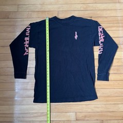 Deathwish Skateboards Mens Black Long Sleeve Graphic T-Shirt Pink Logo Large