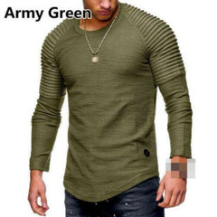 Blouse Tops Muscle Long Casual Slim Fit Tee Sleeve O Neck Men’s T-shirt S-3XL