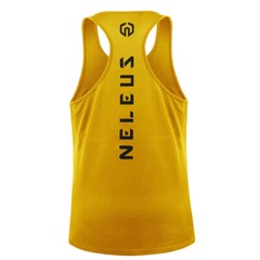 NELEUS ‘Dry Fit Logo Muscle’ Mesh Tank Top Men’s S Gym Workout Exercise Ylw NWT!