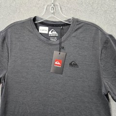 Quiksilver Men Shirt Small Gray Logo Everyday Crew Tee Polyester Spandex NWT