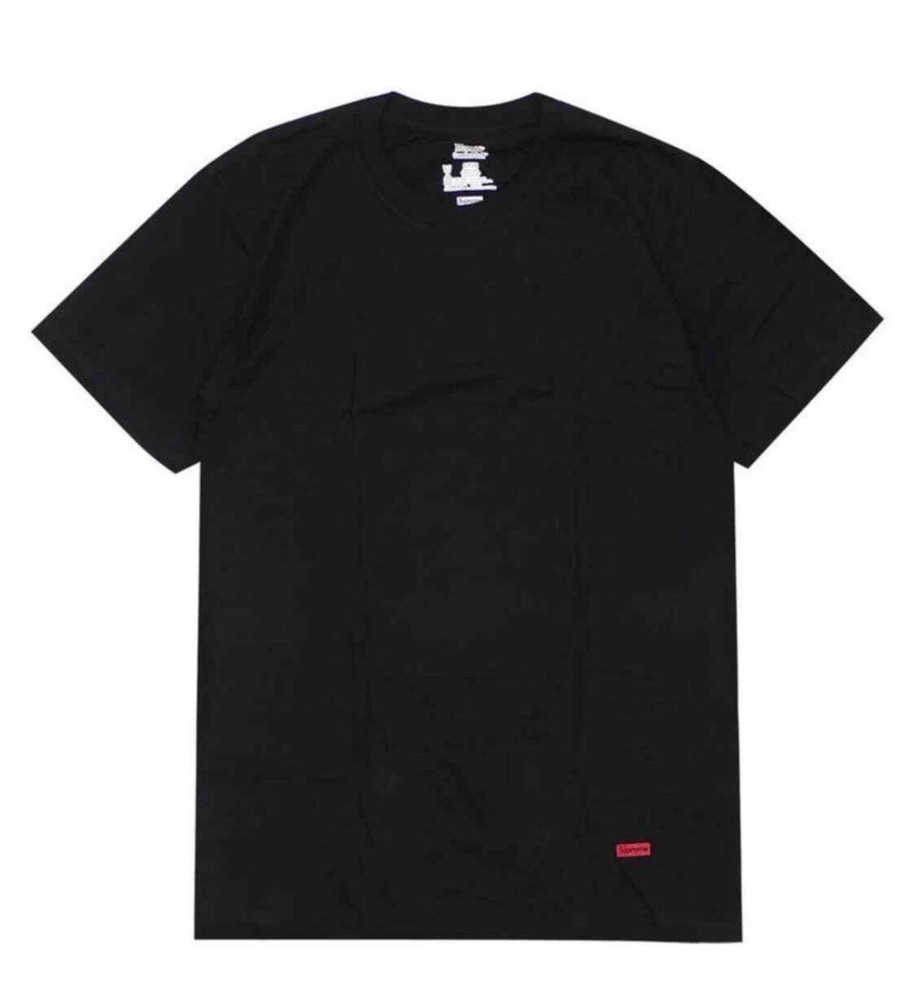 Supreme X Hanes T Shirt Size Large (BLACK) (1 TEE) NEW