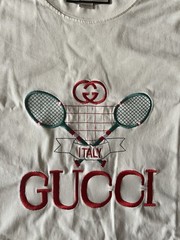 Gucci Tennis Embroidery Oversized T-Shirt in Off-White