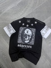 Bordo Cromato 24 t-shirt features a bold skull graphic tee | medium