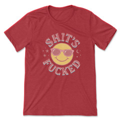 Funny Smiley Face T Shirt Sarcastic Graphic Tee Retro Aesthetic Top Adult Humor