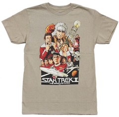 Star Trek 2 The Wrath of Khan New Adult T-Shirt -Movie poster Collage
