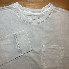 Goodfellow Co Mens XXL Vintage Wash Long Sleeve Pocket Tee Gray 100% Cotton