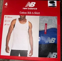 New Balance Men’s 4-Pack Tanks Tops Undershirts Cotton Blend Multicolor (A) ~ M
