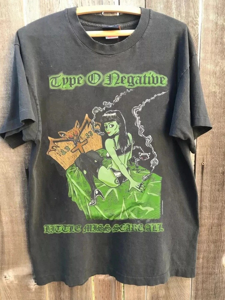 Type O Negative Little Miss Scare All Band Charcoal Unisex Tshirt Reprint S-5XL