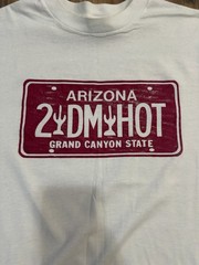 Vintage 90s Arizona License Plate Single Stitch White Long Sleeve Shirt Large