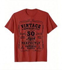 Men’s 50th Birthday T-Shirt Funny Vintage Aged 50 Years Gift Cotton Tee Top