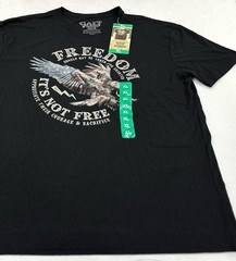 Galt Men’s USA American Flag Freedom Its Not Free Graphic T-Shirt, Black, SizeXL