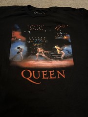 Queen Band Concert T Shirt XL Black Freddie Mercury Live Graphic Rock Music Tee