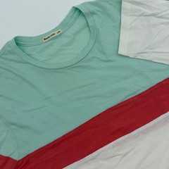 Marine Layer Mens Colorblock Jacob Long Sleeve Tee Mint Coral White L/XL 13398