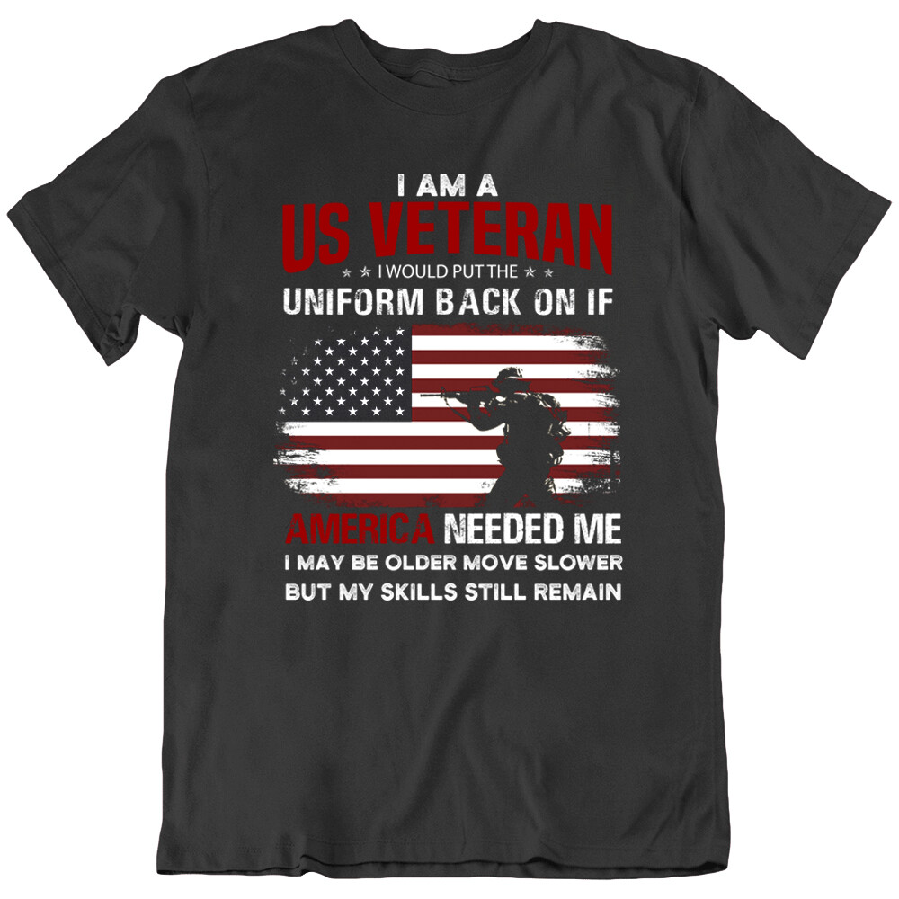 Veteran US Army American Warrior Flag Hero T-Shirt Tee Shirts Mens Gift New
