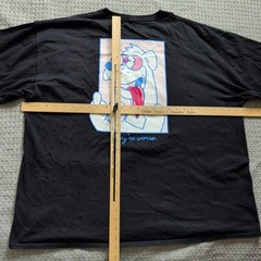 A-Lab Shirt Mens 3XL Black Cartoon Dog Graphic Tee Front Back Print Humor Slogan