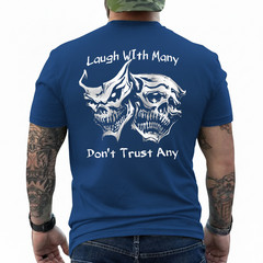 (ON Back) Laugh with Many Don’t Trust Any Skull Retro T-Shirt