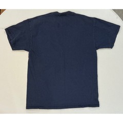 VTG USA Made AOP 90s Shark Face T-Shirt Virginia Beach Navy Blue Mens L Nature