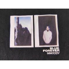 H&M Blue Forever MMXXIV Loose Fit Black Polaroid Graphic T-Shirt Mens US S Small