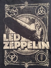 LED ZEPPELIN Blue Grey Gray T-shirt, Size M (?)