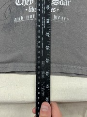 Vintage Y2K DEVOTION Gothic Angel Cross Graphic T-Shirt Mens Size 2XL Gray
