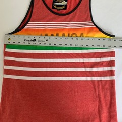 Limited Edition Jamaica Tank Top XL Red Rasta Striped Ringer Summer Beach Boho