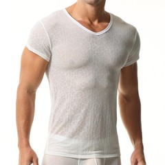 Men’s Ultra-thin Short Sleeve T-shirts V-neck Slim Fit Undershirts Basic Tops XL