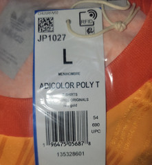 NEW MEN’S ADIDAS ORIGINALS TREFOIL POLY TEE SHIRT ~SIZE LARGE #JP1027 ORANGE