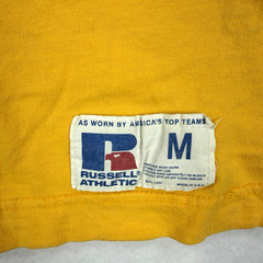 Vtg Mens Russell Delta Sigma Pi Fraternity Ringer T Shirts Yellow 70s Burt Med