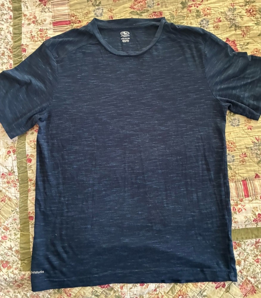Athletic Works DriWorks Adult Small (34-36) Blue Cotton/Polyester Blend T-Shirt