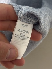 Faherty Brand Short-Sleeve Blue Linen Shirt Men’s XL H14
