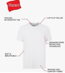 Hanes Men’s Cotton, Moisture-Wicking Crew Tee Undershirts – Pack Of 3 – 2XL
