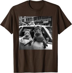 Funny Gangster Cats Street Design Funny Gangster Cat Unisex T-Shirt