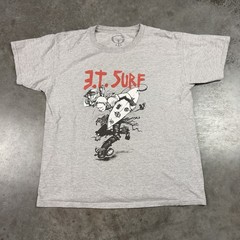 ET Surf T Shirt Youth Large Gray Grunge Punk Beach Preowned