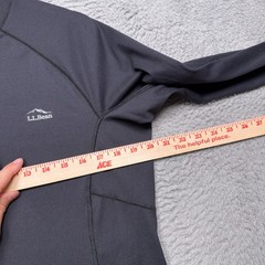 LL Bean Shirt Mens Medium Black Midweight Base Layer Performance Outdoor Hiking