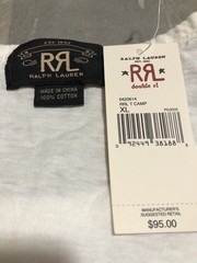 RRL Ralph Lauren Double RL Fury Fitness graphic t Shirt White Mans XL NWT 🔥
