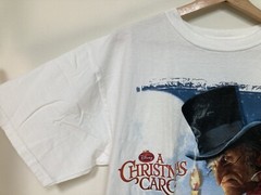 DISNEY Store Shirt Large A Christmas Carol Jim Carey Movie Promo T-Shirt White