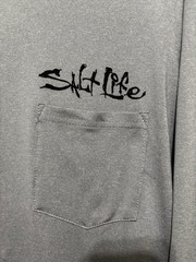 Salt Life SLX Gray Graphic Print Pocket Long Sleeve Crew Neck T-Shirt Men’s L